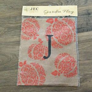 Harvest Pumpkin Monogram Flag Size W12.5"x L 15.5"